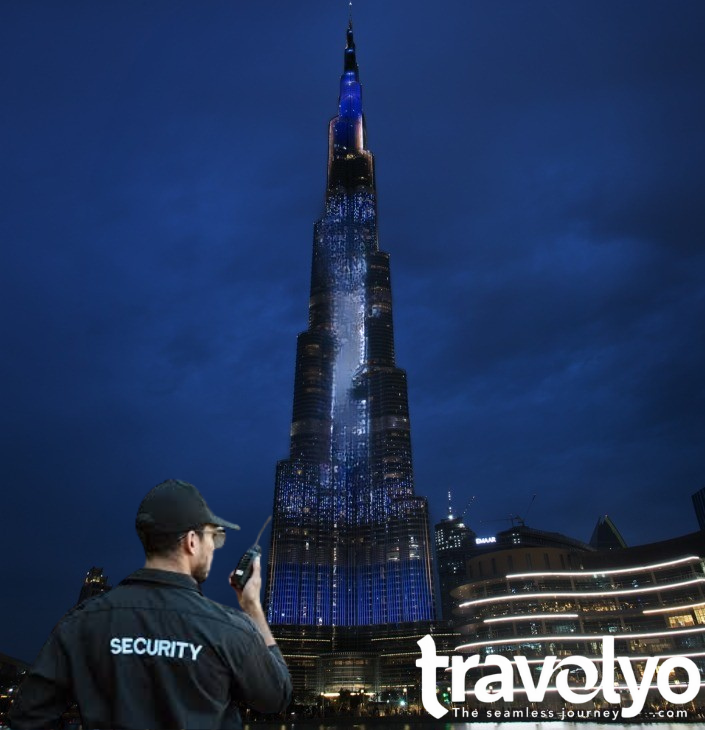 Security guard at Burj Khalifa